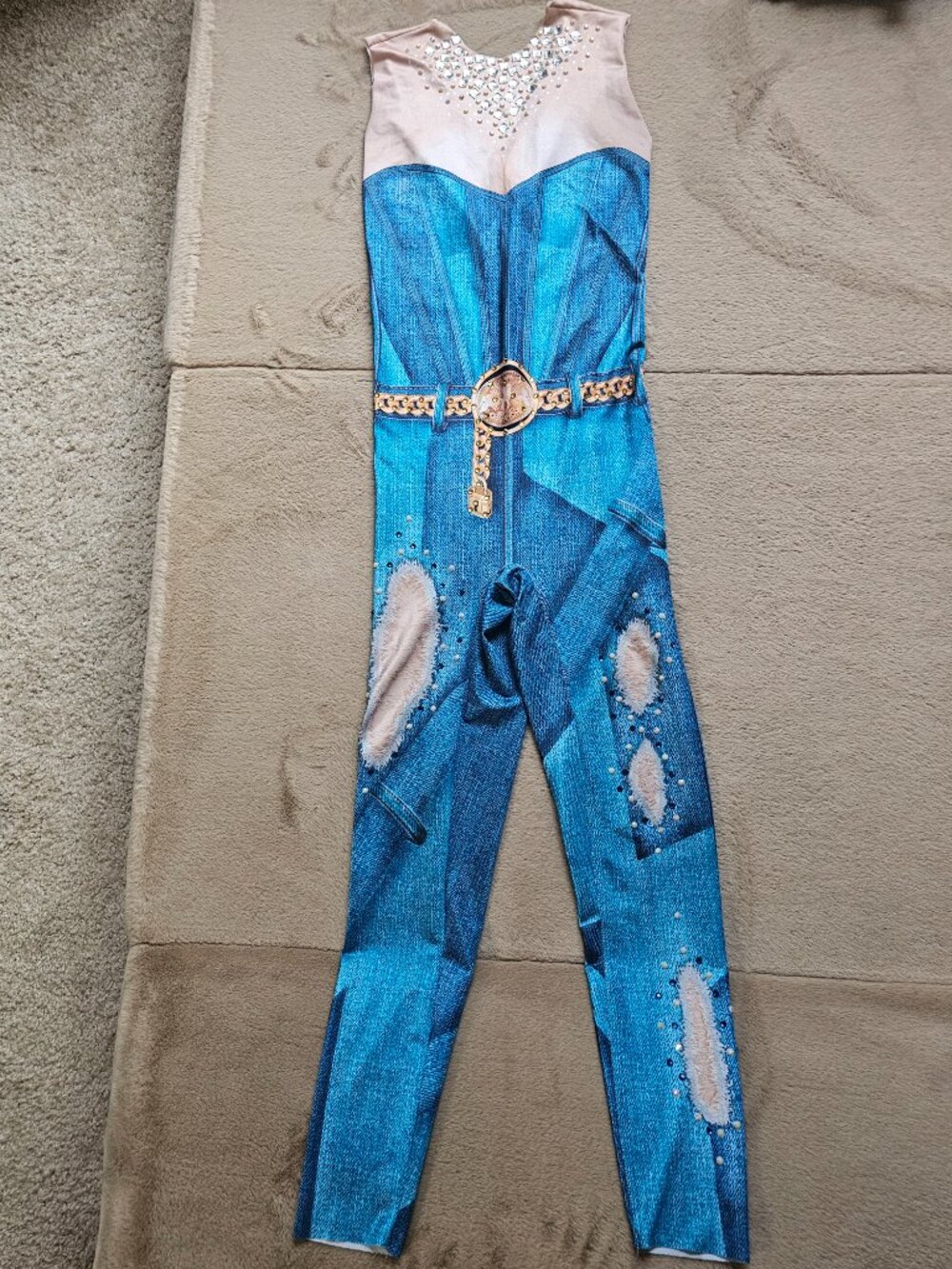 Rhinestone Catsuit | Size Large | Stretch One-Piece Jumpsuit
